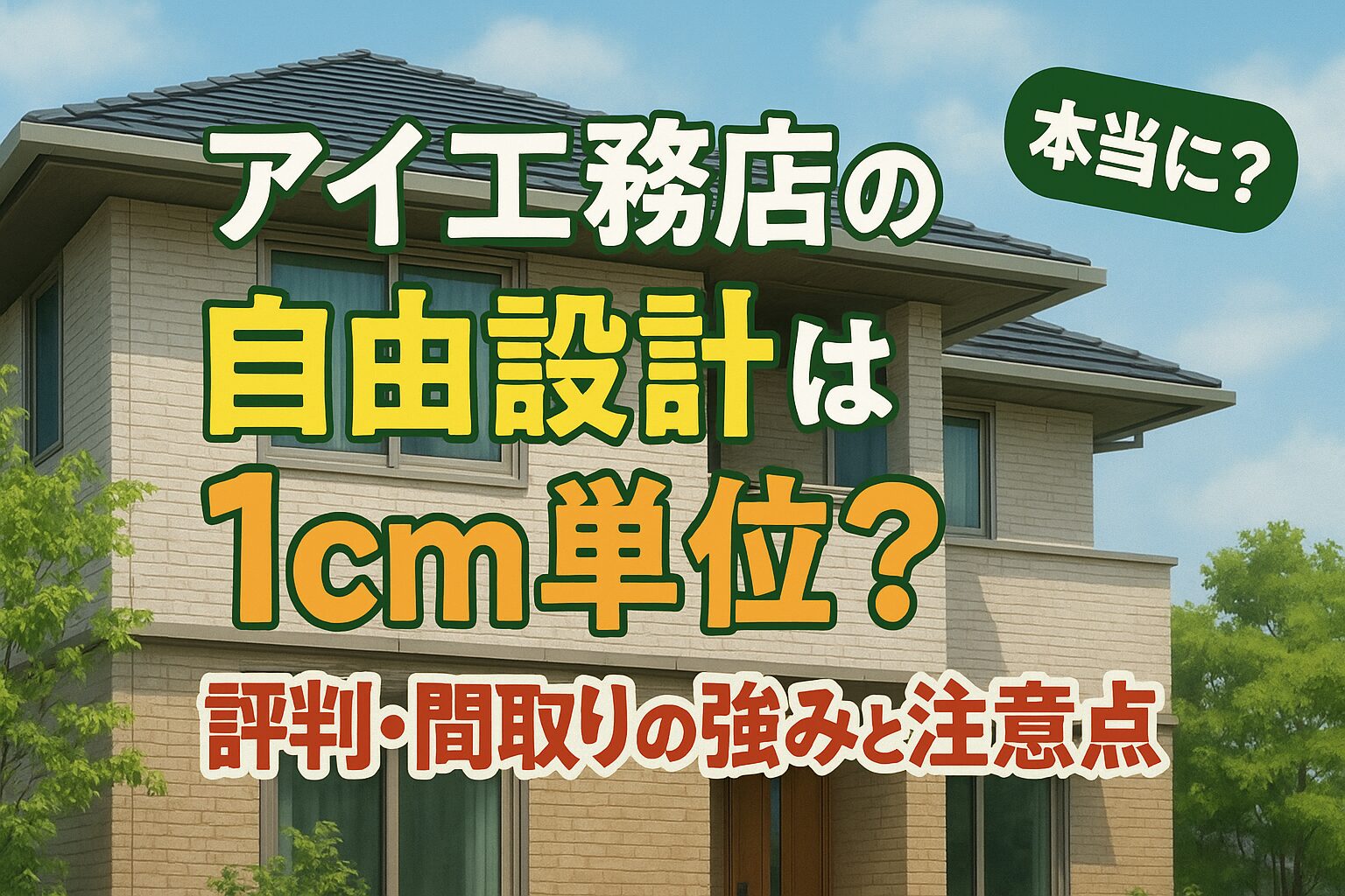アイ工務店の自由設計は本当に1cm単位？【評判・間取りの強みと注意点】